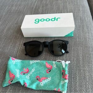 Goodr Sunglasses "IT'S NOT BLACK IT'S OBSIDIAN” Black Round Sunglasses